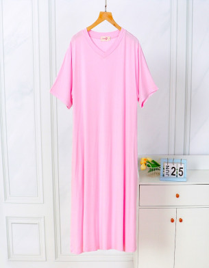 Super Soft Bamboo Causal Nightgowns Summer Women Dress B011 Pink